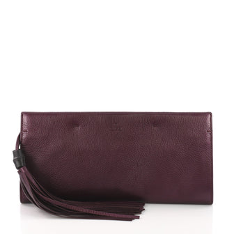 Gucci Nouveau Clutch with Tassels Leather Large Purple 3769023