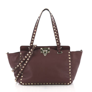 Valentino Rockstud Tote Soft Leather Small Purple 3769033