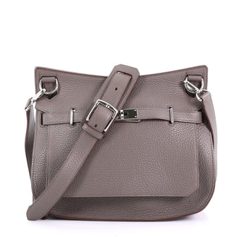 Hermes Jypsiere Handbag Clemence 28 Gray 3769041