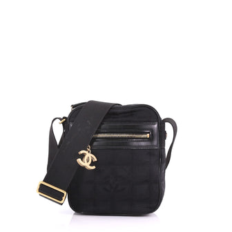 Chanel Travel Line Crossbody Bag Nylon Mini Black 3769046
