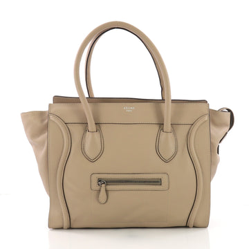 Celine Shoulder Luggage Bag Leather Gray 376908