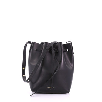 Mansur Gavriel Bucket Bag Leather Mini Black 376921