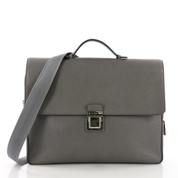 Louis Vuitton Vassili Handbag Taiga Leather PM Gray 376943