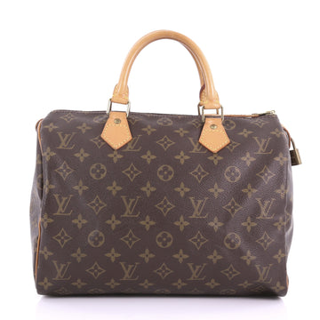 Louis Vuitton Speedy Handbag Monogram Canvas 30 Brown 376991