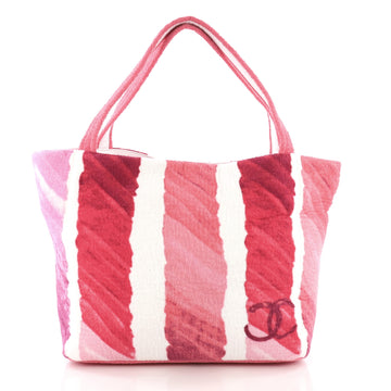 Chanel CC Beach Tote Terry Cloth Medium 37708111