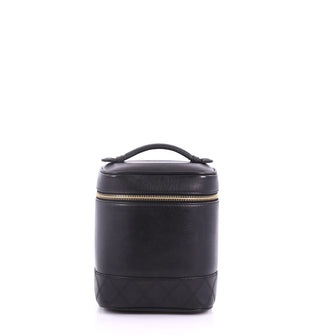 Chanel Vintage Cosmetic Case Lambskin Tall Black 37708113