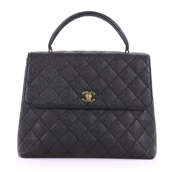 Chanel Vintage Classic Top Handle Flap Bag Quilted 37708118