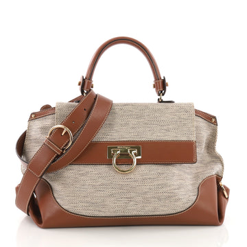 Sofia Satchel Canvas and Leather Medium