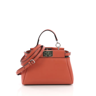 Fendi Peekaboo Handbag Leather Micro Pink 3770845