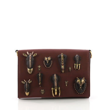Valentino Tribal Flap Bag Embellished Leather Small Purple 3770859