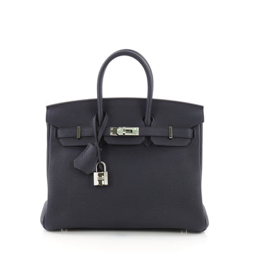 Hermes Birkin Handbag Blue Togo with Palladium Hardware 25