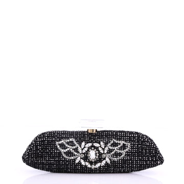 Chanel Model: Perfume Bottle Evening Clutch Rhinestone Embellished Tweed Black 37710/10