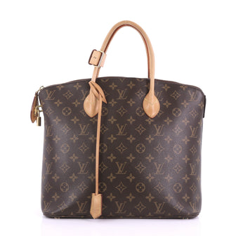 Louis Vuitton Lockit NM Handbag Monogram Canvas MM Brown 377131