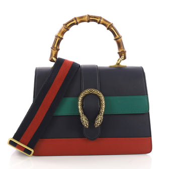 Gucci Dionysus Bamboo Top Handle Bag Colorblock Leather 377141