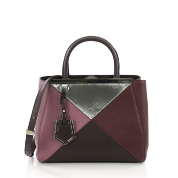 Fendi Multicolor 2Jours Handbag Leather Petite Purple 377142
