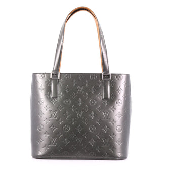 Louis Vuitton Mat Stockton Handbag Monogram Vernis Gray 3771914