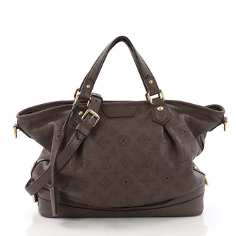 Louis Vuitton Stellar Handbag Mahina Leather PM Brown 3771916
