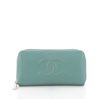 Chanel Timeless CC Zipped Wallet Caviar Long Blue 3771955