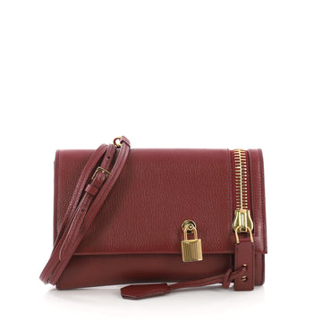 Tom Ford Alix Fold Over Crossbody Bag Leather Small Red 377251