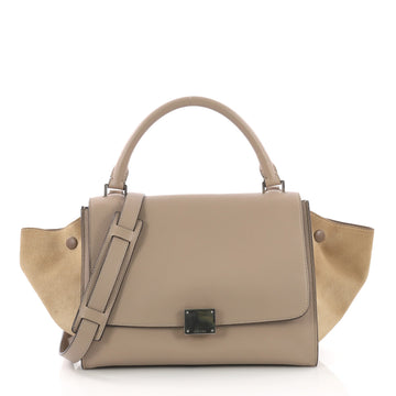 Celine Trapeze Handbag Leather Small Brown 377263