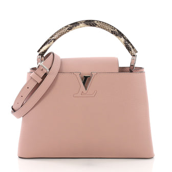 Louis Vuitton Capucines Handbag Leather with Python PM 3772712