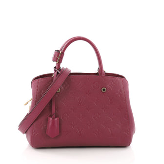 Louis Vuitton Montaigne Handbag Monogram Empreinte Leather BB Purple 377303