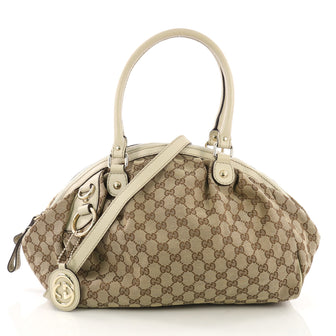 Gucci Sukey Boston Bag GG Canvas Brown 377322