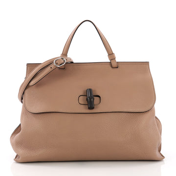Gucci Bamboo Daily Top Handle Bag Leather Large Neutral 3773913