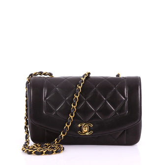 Chanel Vintage Diana Flap Bag Quilted Lambskin Small 377411
