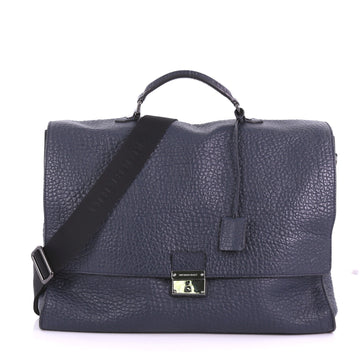 Burberry Sandgate Briefcase Heritage Grained Leather Blue 377472