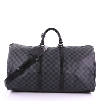 Louis Vuitton Keepall Bandouliere Bag Damier Graphite 55 377477
