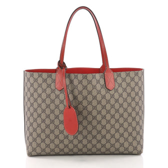 Gucci Reversible Tote GG Print Leather Large Brown 377479