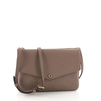 Louis Vuitton Twice Handbag Monogram Empreinte Leather Brown 3774814