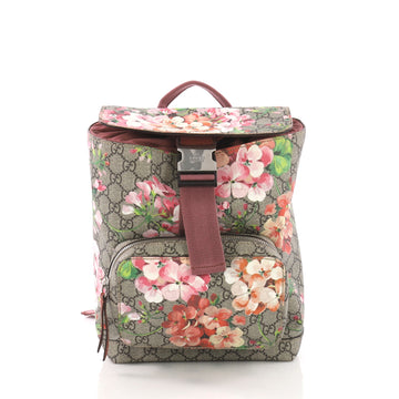 Gucci Buckle Backpack Blooms Print GG Coated Canvas Neutral 3774826