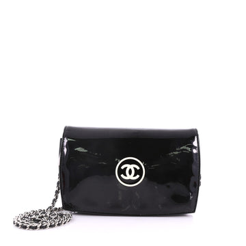 Chanel CC Logo Wallet on Chain Patent Black 3774827