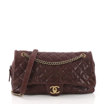 Chanel Easy Flap Bag Quilted Caviar Jumbo Brown 377561