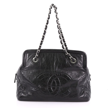 Chanel CC Frame Tote Calfskin Large Black 377602