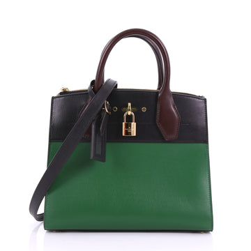Louis Vuitton City Steamer Handbag Leather PM Green 377604