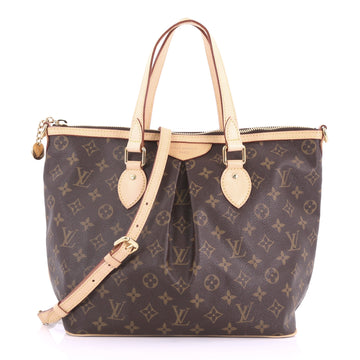 Louis Vuitton Palermo Handbag Monogram Canvas PM Brown 377608