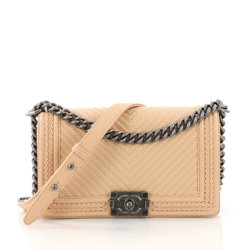 Chanel Braided Boy Flap Bag Chevron Lambskin Old Medium 377632