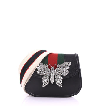 Gucci Totem Shoulder Bag Leather Small Black 377691