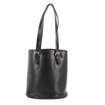 Louis Vuitton Petit Bucket Bag Epi Leather Black 377761