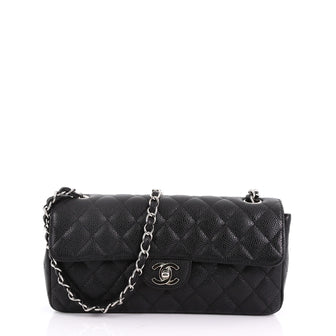 Chanel CC Chain Flap Bag Quilted Caviar East West 377811