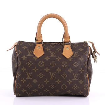 Louis Vuitton Speedy Handbag Monogram Canvas 25 Brown 378091