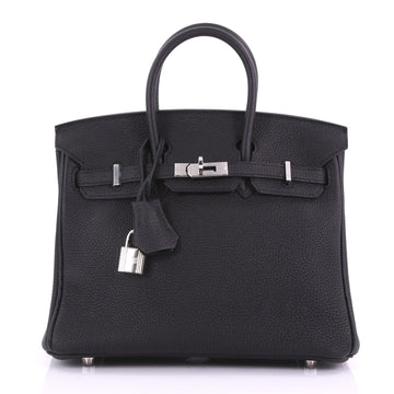 Birkin Handbag Black Togo with Palladium Hardware 25