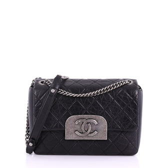 Chanel Square CC Flap Bag Quilted Aged Calfskin Small 378175