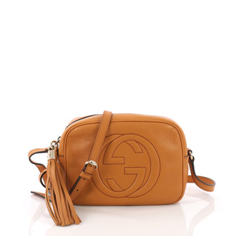 Gucci Soho Disco Crossbody Bag Leather Small Orange 378176