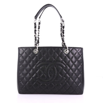 Chanel Grand Shopping Tote Quilted Caviar Black 378201