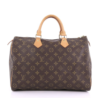 Louis Vuitton Speedy Handbag Monogram Canvas 35 Brown 3782912