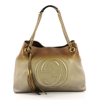 Gucci Soho Chain Strap Shoulder Bag Leather Medium Gold 3782914